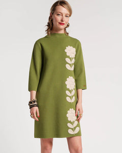 Annie Posy Embroidery Dress - Fern