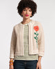 Border Flower Cardigan Cashmere Blend