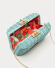 Paige Wicker Box Clutch - Light Blue