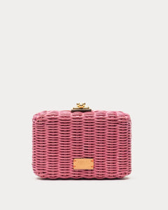 Paige Wicker Box Clutch - Pink