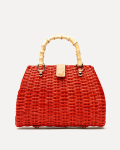 Rooster Wicker Basket Red