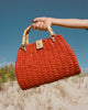 Rooster Wicker Basket Red