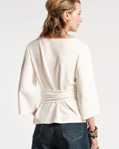 Whitney Wrap Top - Oyster