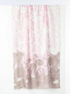 Cashmere Dotted Daises Print Scarf - Quartz