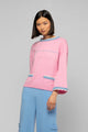 Pannabella Sweater w/Suede Details - Pink