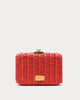 Paige Wicker Box Clutch - Red