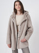 Reversible Faux Fur Coat with Hood - Light Grey