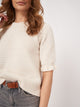 Cotton Textured Knit Sweater - Ivory