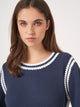 Cotton Knit Sweater - Marine