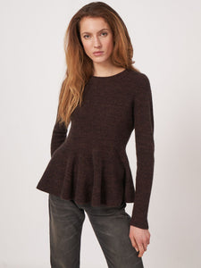 Peplum Sweater in Cashmere Mouline