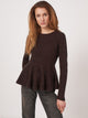 Peplum Sweater in Cashmere Mouline