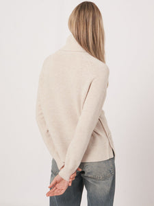 Turtleneck Sweater with Buttoned Sides