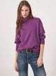 Cotton Blend Turtleneck Sweater - Violet